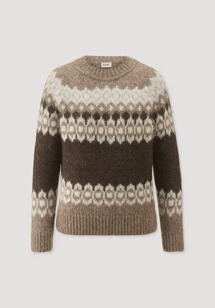 hessnatur hessnatur Stick Pullover Relaxed aus Alpaka und Bio-Baumwolle, Naturbraun, – Produktbild 4 von 4