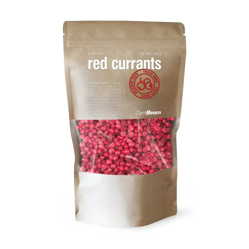 GymBeam Food GymBeam Gefriergetrocknete rote Johannisbeeren 100 g – Produktbild 1 von 1
