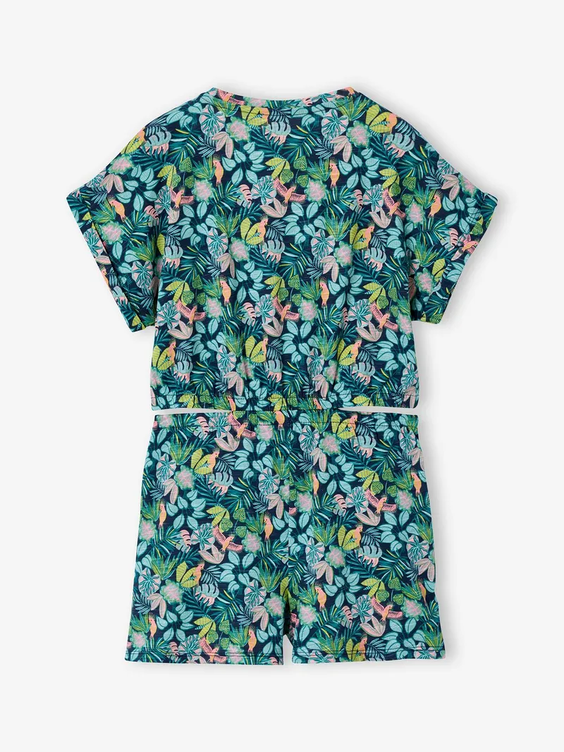 Vertbaudet Kurzer Mädchen Jumpsuit mit Cut-out an den Seiten, Mehrfarbig, – Produktbild 1 von 4