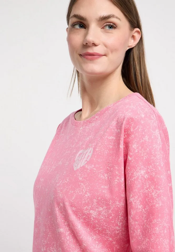 ragwear ragwear 3/4-Arm-Shirt SHIMONA PRINT Bequemer Fit mit Herz-Print und ausgewaschener Optik, Rosa, – Produktbild 5 von 5