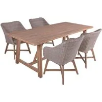 Gartenmöbel-Set "OAKLAND 12" 5-tlg. 1 Tisch Akazie, 4 Sessel KSgefl. pfeffergrau – Produktbild 1 von 1