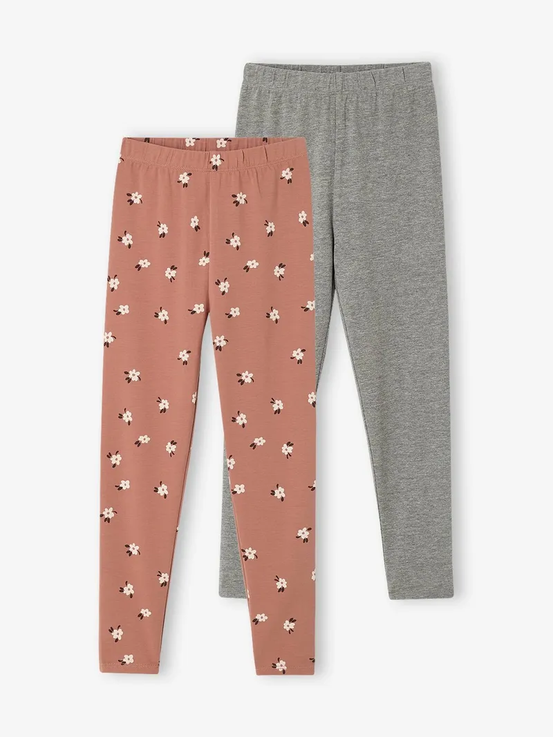 Vertbaudet 2er-Pack Mädchen Leggings BASIC, Rosenholz, – Produktbild 1 von 2