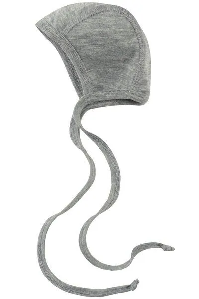 Engel Engel Natur Schurwolle/Seide Baby-Häubchen Uni, Hellgrau-melange, – Produktbild 2 von 4
