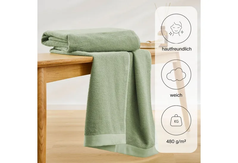s.Oliver s.Oliver Saunatuch s. Oliver Saunatuch, Walkfrottier (1-St), weich & saugstark, Grün, – Produktbild 3 von 8