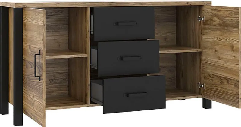 Home affaire Sideboard Olin WM, Beige|schwarz, – Produktbild 5 von 5