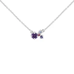 Eppi Eppi Silberne Cluster Kette mit Amethyst und Edelsteinen Millie – Produktbild 1 von 1