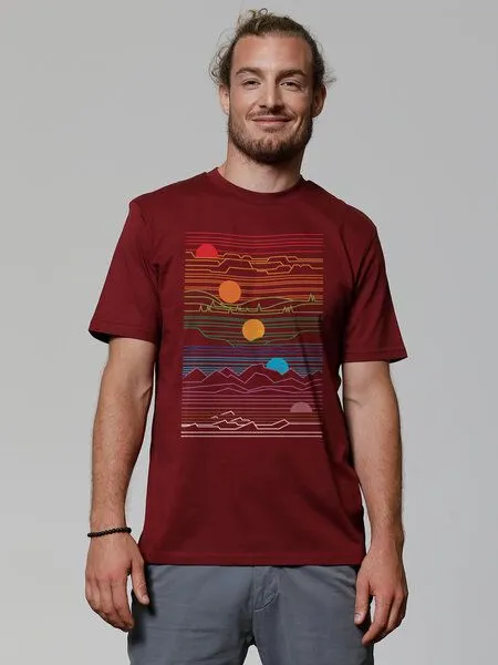 watapparel watapparel T-Shirt Unisex Sun And Moon, Burgundy, – Produktbild 2 von 3