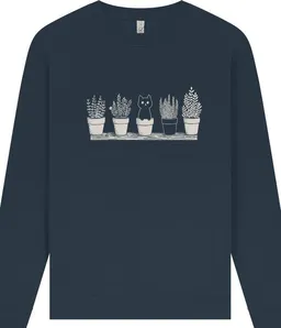 Spreecult Spreecult Katze im Blumentopf - Unisex Sweatshirt - Bio und Fair – Produktbild 1 von 1