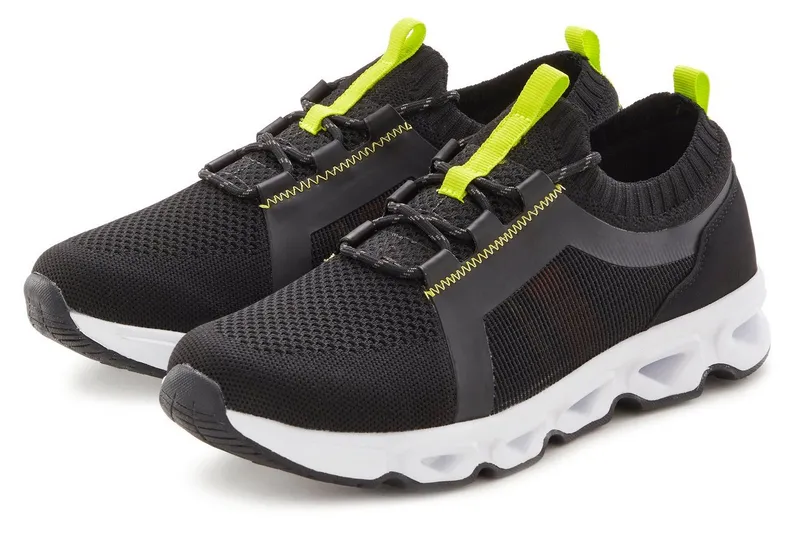 John Devin John Devin Schnürschuh, Freizeitschuh, Halbschuh, Schnürhalbschuh, Turnschuh Sneaker im sportiven Look mit leichter Sohle Unisex VEGAN, Schwarz, – Produktbild 2 von 5