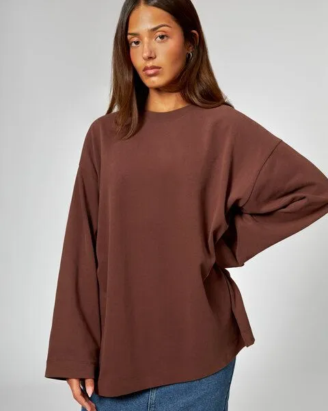 noemvri fashion label noemvri fashion label Oversized Longsleeve Bailey braun – Produktbild 3 von 4