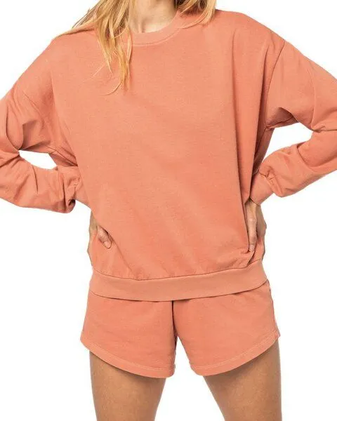YTWOO YTWOO Unisex Oversized French Terry Sweatshirt aus 100% Bio-Baumwolle - Made in Portugal, Orange, – Produktbild 3 von 4