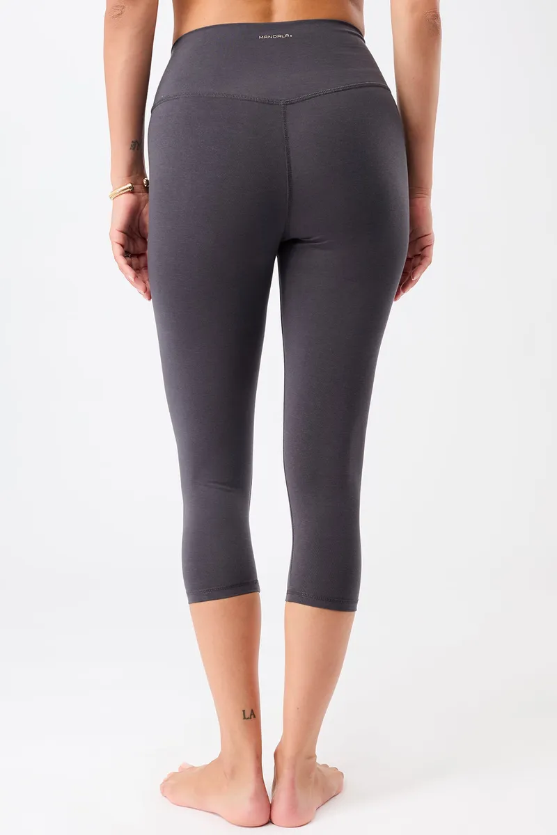 mandala MANDALA Damen vegan Leggings Best Cropped Onyx, Grau, – Produktbild 2 von 2