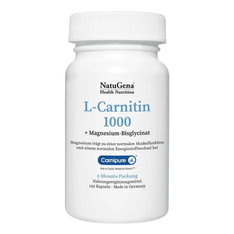 NatuGena NatuGena L-Carnitin 1000 Carnipure+Magnesium Vegan Kapseln – Produktbild 1 von 2