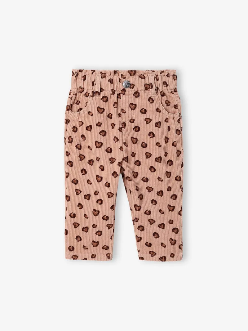 Vertbaudet Baby Cordhose mit Leo-Print, Blush, – Produktbild 2 von 3