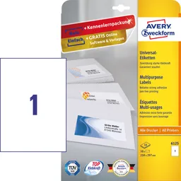 Avery Zweckform 6125 weiß Etiketten – Produktbild 1 von 1