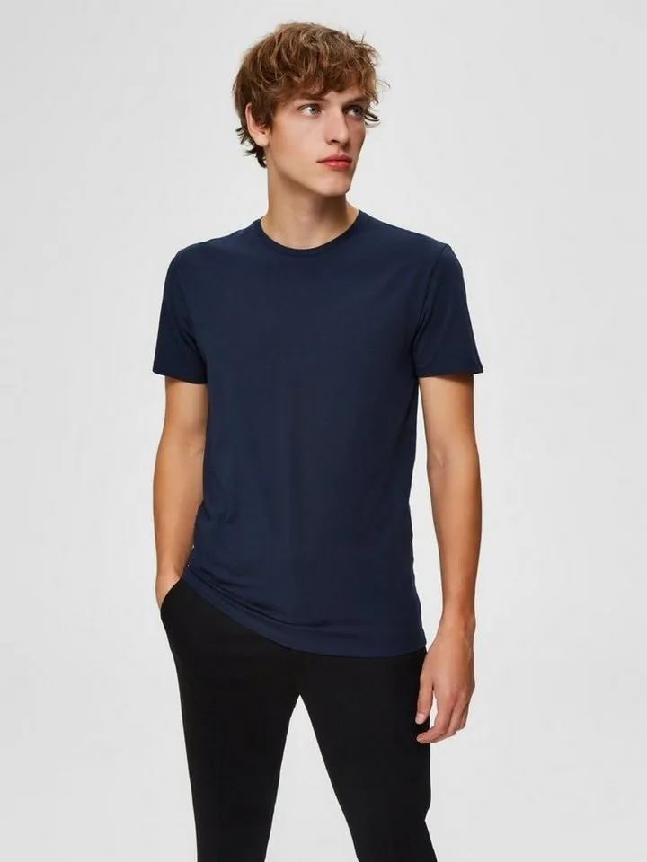 Selected T-Shirt (1-tlg), Blau, – Produktbild 2 von 4