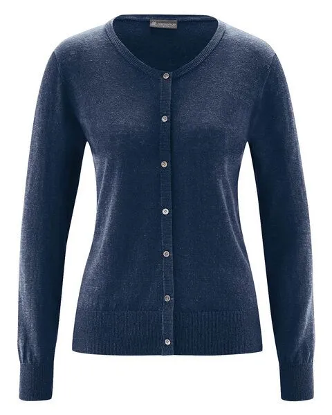 HempAge HempAge Cardiganjacke Damen Hanf/Biobaumwolle, Navy (blau), – Produktbild 1 von 4
