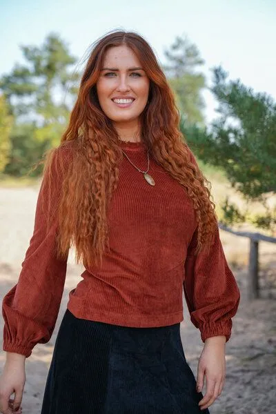 Vivien Joy Vivien Joy langer Cordpullover Marleen, Sienna (rot), – Produktbild 2 von 4