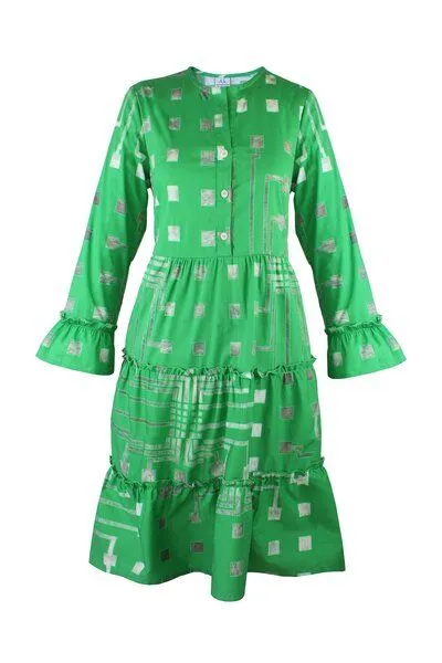 Sophia Schneider-Esleben Sophia Schneider-Esleben Emma - Damenkleid aus Bio-Baumwolle, Chip grün, – Produktbild 1 von 4