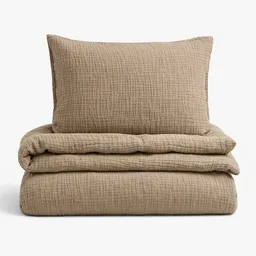 Sandiik Sandiik Musselin Bettwäsche „Warm Taupe“ – aus Biobaumwolle – Produktbild 1 von 1