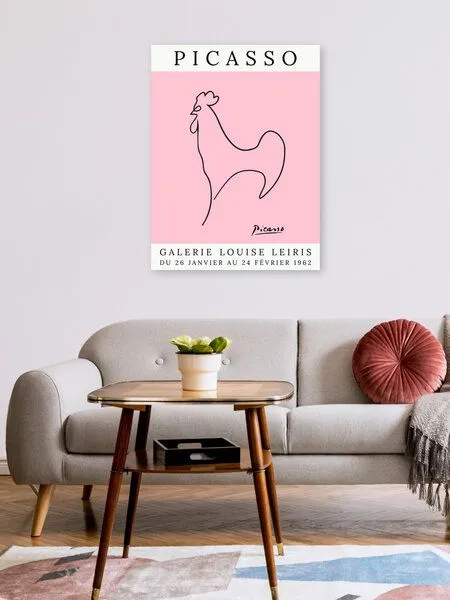 Photocircle Photocircle Poster / Leinwandbild - Picasso Hahn – rosa – Produktbild 2 von 4