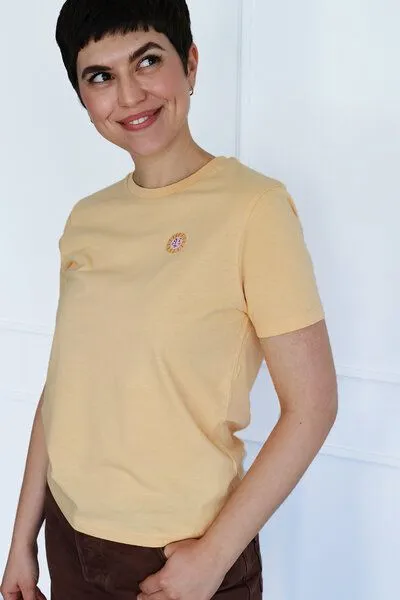 Kultgut Kultgut Artdesign - Biofair- Flauschiges Femin Shirt / Little Sun, Gelb (mandarin), – Produktbild 4 von 4