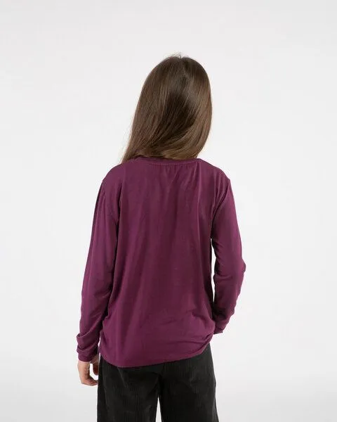MATONA Matona Weiches Langarmshirt für Kinder aus Model / Modal Longsleeve, Aubergine, – Produktbild 2 von 4