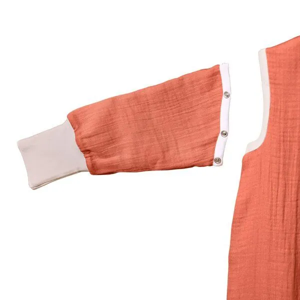 Mababu Mababu 0.5 TOG Musselin Sommerschlafsack mit Füßen & abnehmbaren Ärmeln, Rust, – Produktbild 2 von 4