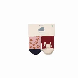 Walkiddy Kinder Gripper-Socken Tiny Rabbits rot – Walkiddy, GOTS-zertifizierte Bio-Baumwolle, rutschhemmende Stoppersocken aus 90% Bio-Baumwolle 2% Elasthan für Babys und Kleinkinder, ideal für erste Schritte, Krabbelphase und Kita-Alltag – Produktbild 1 von 1