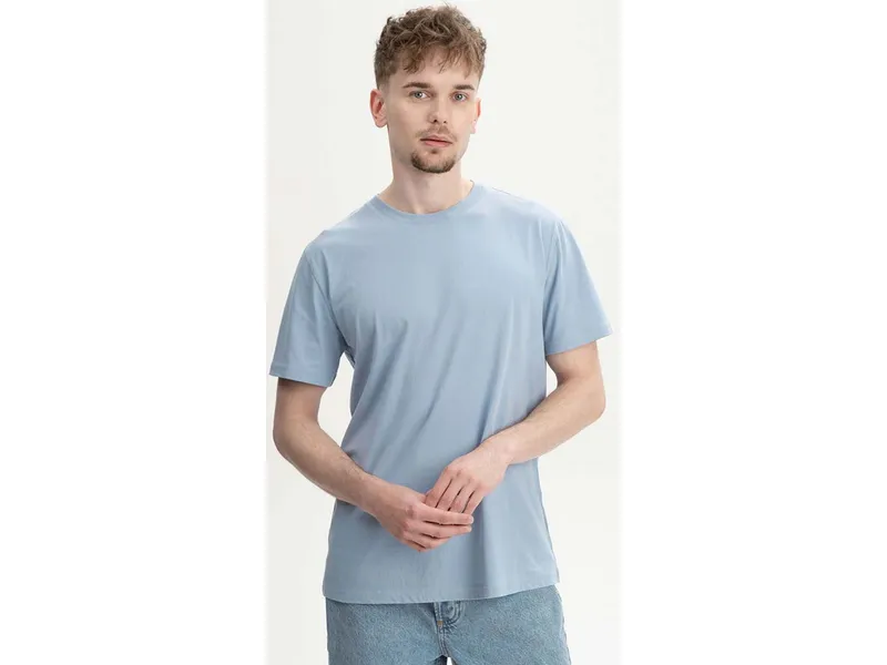 MELA MELA T-Shirt Style SADHIL aus 100% Bio-Baumwolle, Zartes blau, – Produktbild 1 von 4