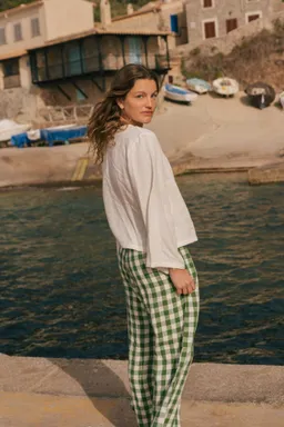 AmourLinen AmourLinen Damen vegan Wickeltop Adele Weiß – Produktbild 1 von 1