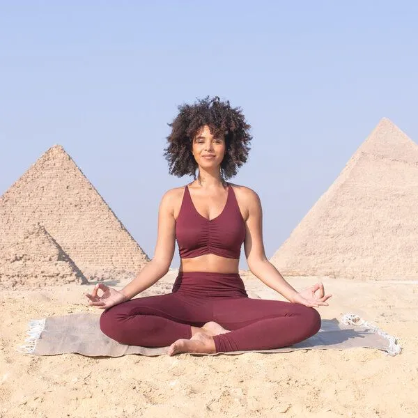Jaya Jaya CAROLINA - Damen - Bra für Yoga aus Biobaumwolle, Burgundy/rot, – Produktbild 3 von 3