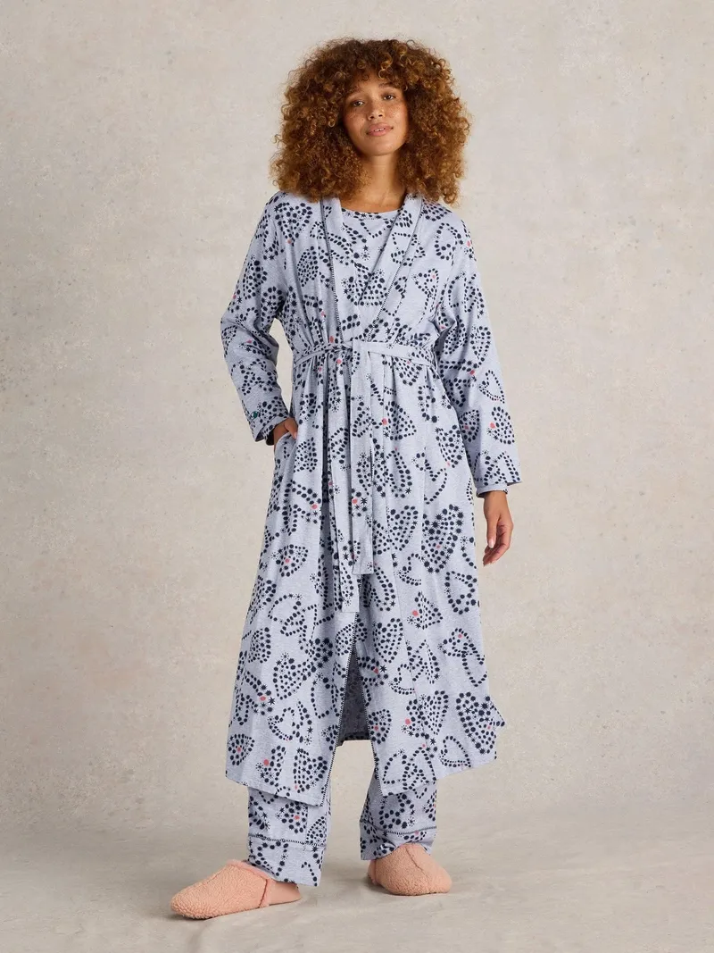 White Stuff Bademantel Nina aus Jersey - S, Grau print, – Produktbild 2 von 4