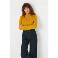 SKFK SKFK Damen vegan T-Shirt High Neck Zur-5 Gelb – Produktbild 1 von 1