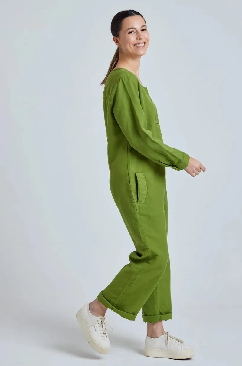 Flax and Loom Flax and Loom Damen vegan Jumpsuit Clara Spring Green, Grün, – Produktbild 2 von 2