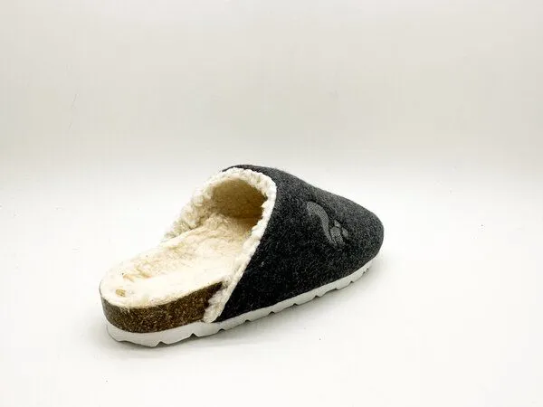 thies Veganer Kids Organic Clog "thies ®" aus zertifizierter Biobaumwolle, Dark grey (dunkel grau), – Produktbild 4 von 4