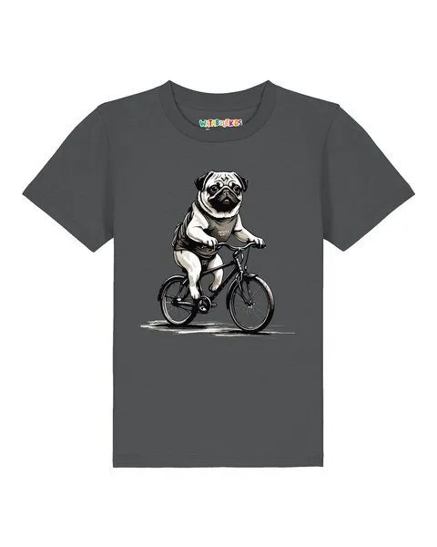 watabout.kids watabout.kids T-Shirt Kinder Mops auf Fahrrad, Anthracite, – Produktbild 1 von 2