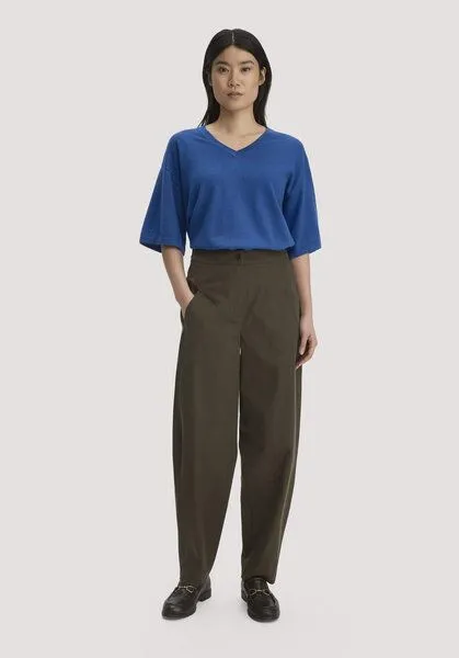 hessnatur hessnatur Barrel-Leg Hose Relaxed aus TENCEL Lyocell mit Bio-Baumwolle, Vintage oliv, – Produktbild 1 von 3
