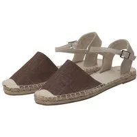 Japanwelt Espadrilles Japanwelt Espadrilles Damen Espadrilles Riemchen Canvas offen Slipper Sommersandalen, Braun beige, – Produktbild 1 von 1