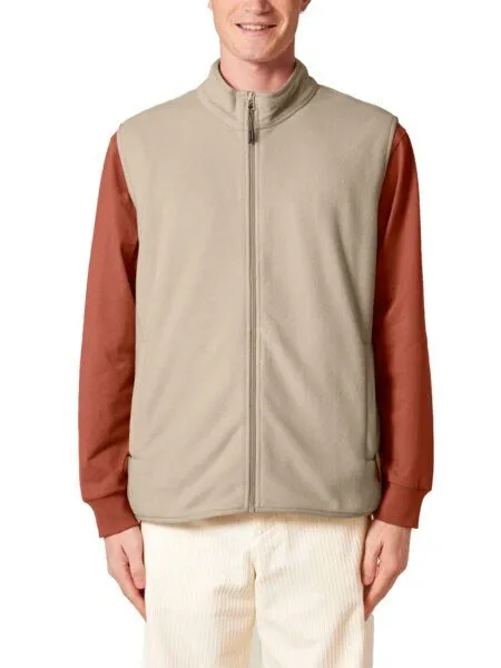 YTWOO YTWOO Herren ärmellose Basic Fleecejacke aus 100% recyceltem Polyester, Wüstensand, – Produktbild 1 von 3