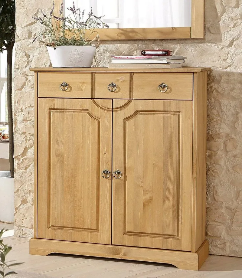 OTTO home Kommode Klera, Breite 81 cm, aus massiver Kiefer, FSC®-zertifiziert, Beige, – Produktbild 2 von 5