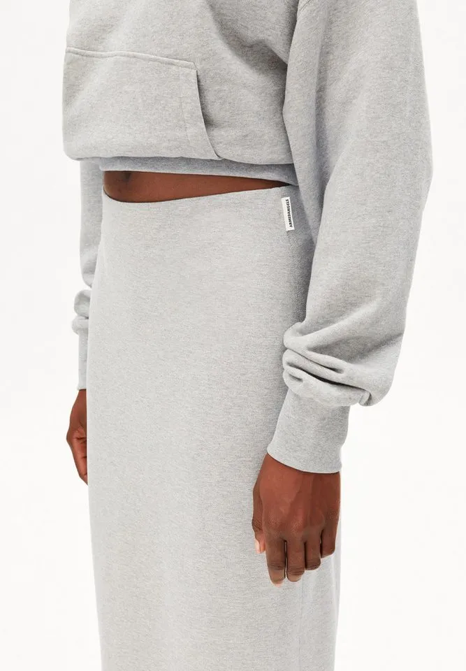 ARMEDANGELS ARMEDANGELS Jerseyrock PATINAA (Slim Fit) Midi, Silver melange, – Produktbild 3 von 5