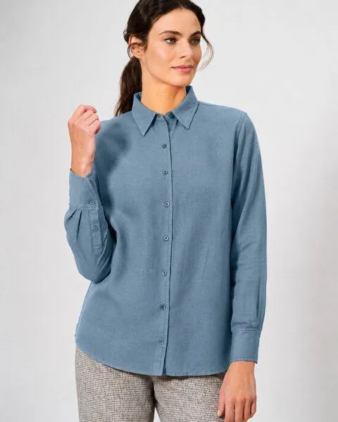 HempAge HempAge Damenbluse Hanf/Biobaumwolle, Dove (blau), – Produktbild 2 von 4