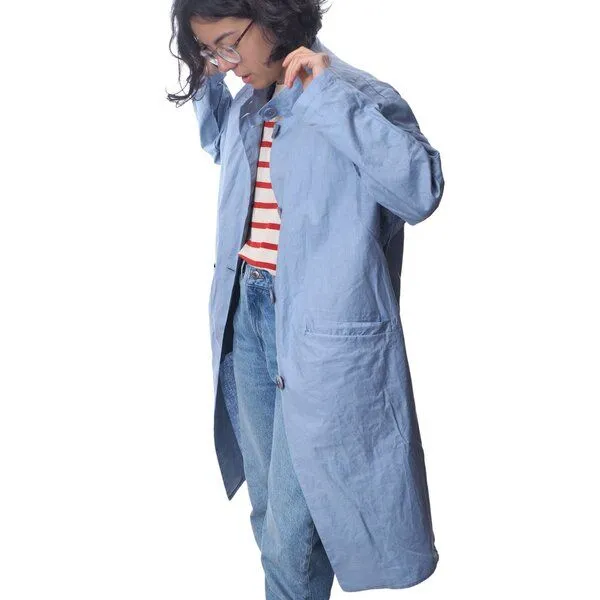 LangerChen LangerChen Sommermantel Coat Mira Long, Marlin (hellblau), – Produktbild 2 von 4