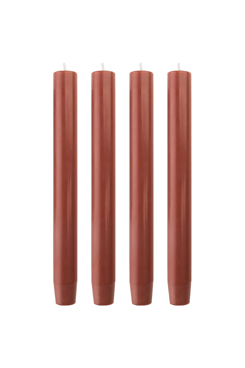 Tranquillo Handgearbeitete Stabkerzen GLUMI red 4er-Set, 20 cm - rot – Produktbild 1 von 5