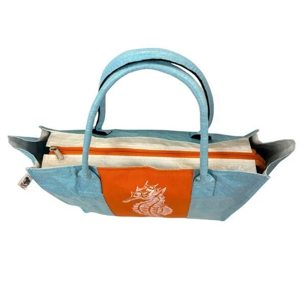 Beadbags Beadbags Einkaufstasche Ri94 recycelter Reissack, Seepferd blau, – Produktbild 3 von 4