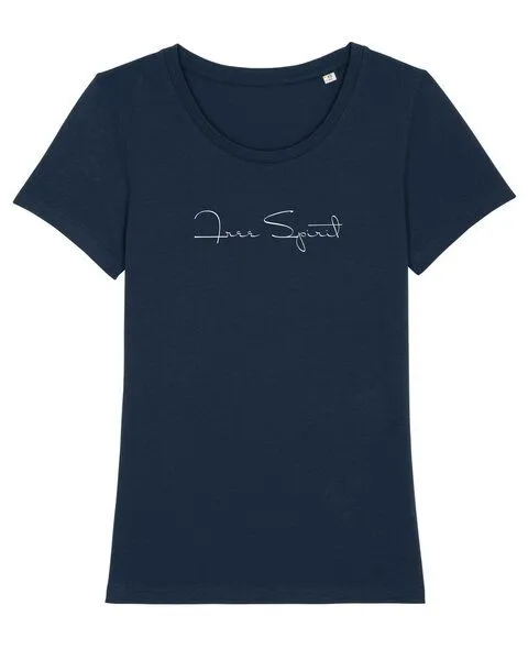 Human Family Human Family Bio Damen Rundhals T-Shirt "Amare - Free Spirit", Navy, – Produktbild 1 von 2