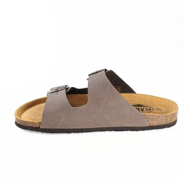 Plakton Plakton Vegane Damen Sandale BETA mit Korksohle und einstellbaren Schnallen, Marron (grau), – Produktbild 3 von 4