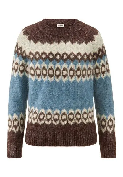 hessnatur hessnatur Stick Pullover Relaxed aus Alpaka und Bio-Baumwolle, Kristallblau, – Produktbild 3 von 4