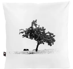Hirschkind Hirschkind Bio-Kissenbezug 'Apfelbaum' weiß mit schwarzem Druck 40*40 cm – Produktbild 1 von 1